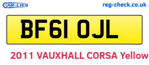 BF61OJL are the vehicle registration plates.