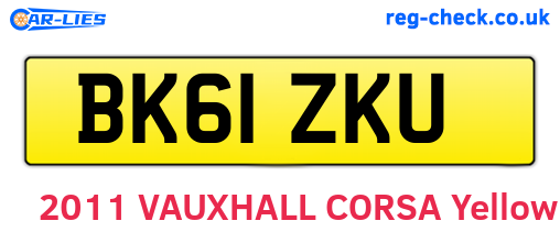 BK61ZKU are the vehicle registration plates.