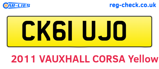 CK61UJO are the vehicle registration plates.