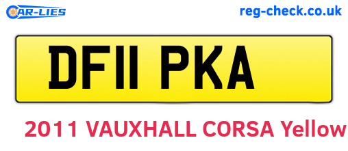 DF11PKA are the vehicle registration plates.