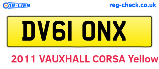 DV61ONX are the vehicle registration plates.