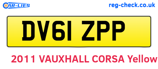 DV61ZPP are the vehicle registration plates.
