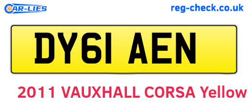 DY61AEN are the vehicle registration plates.