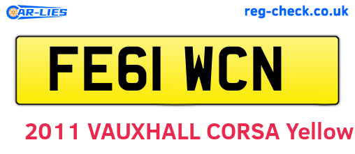 FE61WCN are the vehicle registration plates.