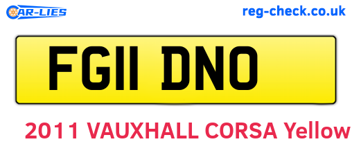 FG11DNO are the vehicle registration plates.