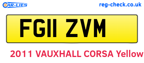 FG11ZVM are the vehicle registration plates.