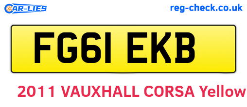 FG61EKB are the vehicle registration plates.