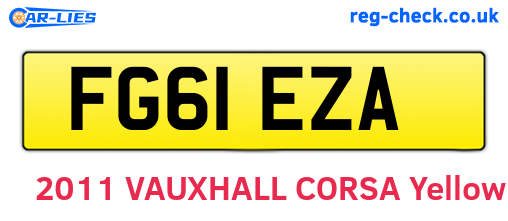 FG61EZA are the vehicle registration plates.