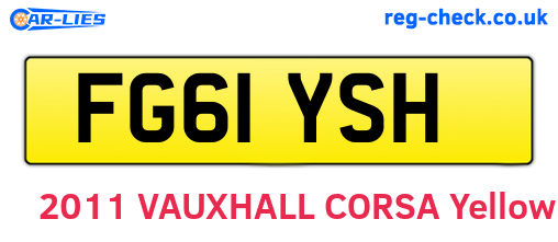 FG61YSH are the vehicle registration plates.