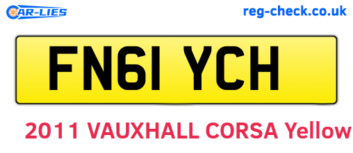 FN61YCH are the vehicle registration plates.