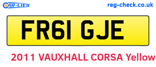 FR61GJE are the vehicle registration plates.