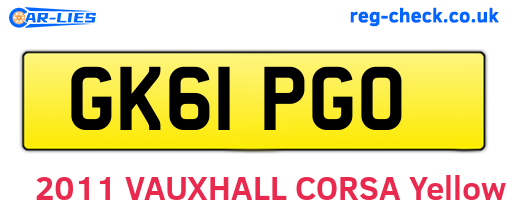 GK61PGO are the vehicle registration plates.