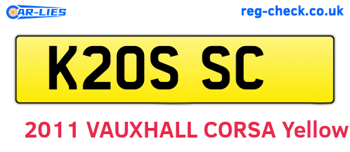 K20SSC are the vehicle registration plates.