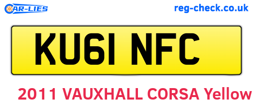 KU61NFC are the vehicle registration plates.