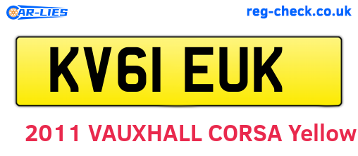 KV61EUK are the vehicle registration plates.