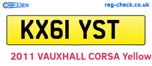 KX61YST are the vehicle registration plates.