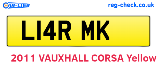 L14RMK are the vehicle registration plates.