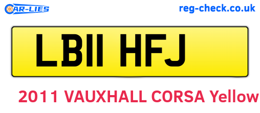 LB11HFJ are the vehicle registration plates.