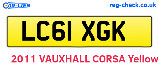 LC61XGK are the vehicle registration plates.