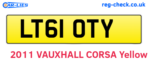 LT61OTY are the vehicle registration plates.
