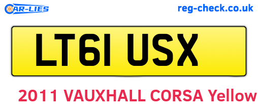 LT61USX are the vehicle registration plates.