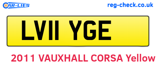 LV11YGE are the vehicle registration plates.