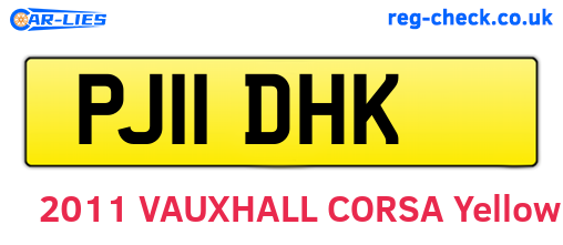 PJ11DHK are the vehicle registration plates.