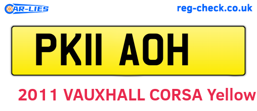 PK11AOH are the vehicle registration plates.