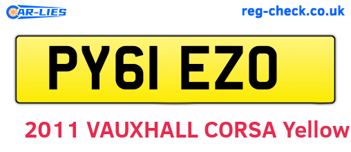 PY61EZO are the vehicle registration plates.