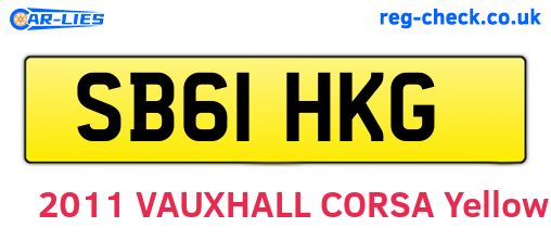 SB61HKG are the vehicle registration plates.