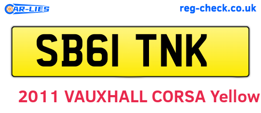 SB61TNK are the vehicle registration plates.