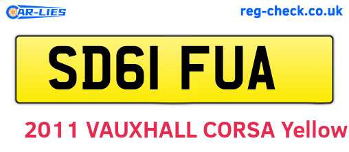 SD61FUA are the vehicle registration plates.