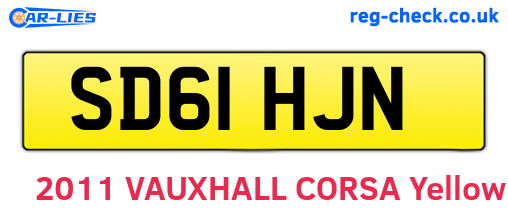 SD61HJN are the vehicle registration plates.