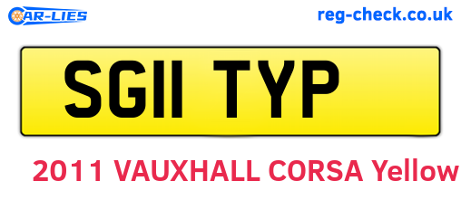 SG11TYP are the vehicle registration plates.