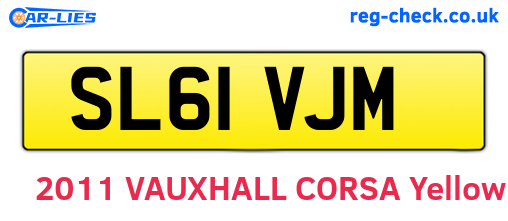 SL61VJM are the vehicle registration plates.
