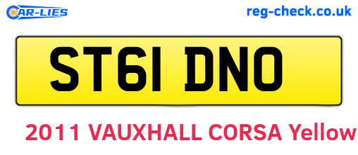 ST61DNO are the vehicle registration plates.