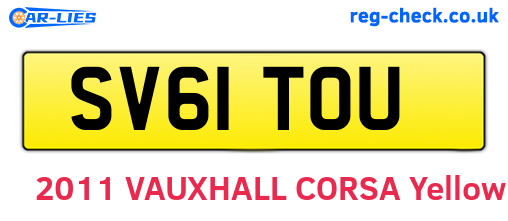 SV61TOU are the vehicle registration plates.