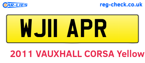 WJ11APR are the vehicle registration plates.