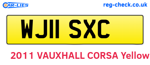 WJ11SXC are the vehicle registration plates.