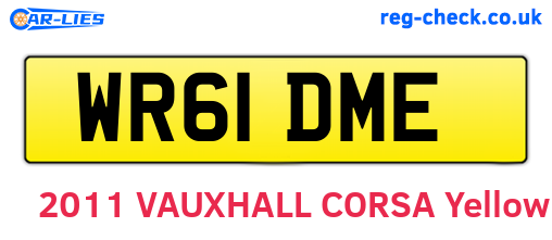 WR61DME are the vehicle registration plates.