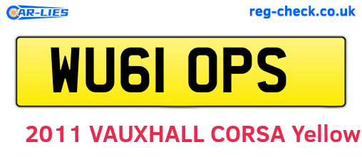 WU61OPS are the vehicle registration plates.
