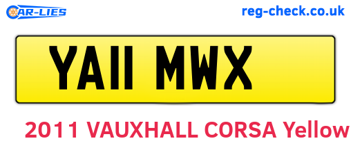 YA11MWX are the vehicle registration plates.