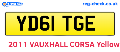 YD61TGE are the vehicle registration plates.