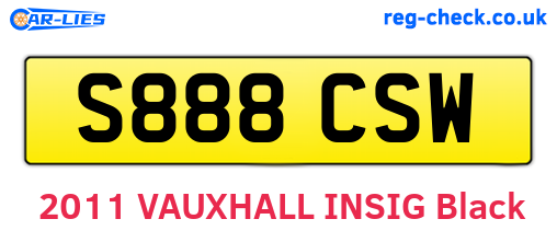 S888CSW are the vehicle registration plates.