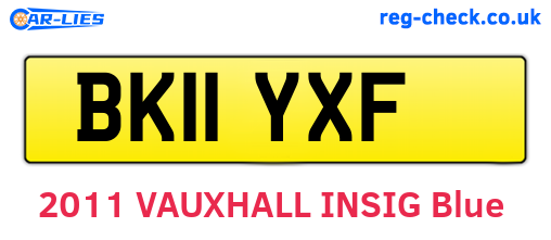 BK11YXF are the vehicle registration plates.