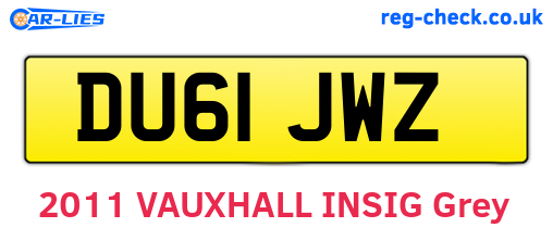 DU61JWZ are the vehicle registration plates.