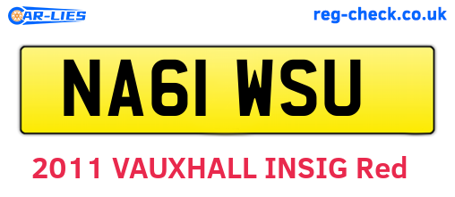 NA61WSU are the vehicle registration plates.