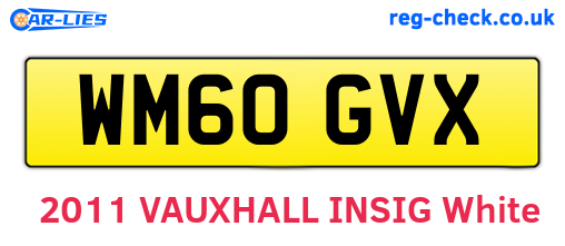 WM60GVX are the vehicle registration plates.