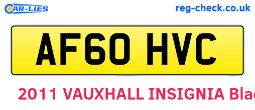 AF60HVC are the vehicle registration plates.