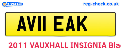 AV11EAK are the vehicle registration plates.